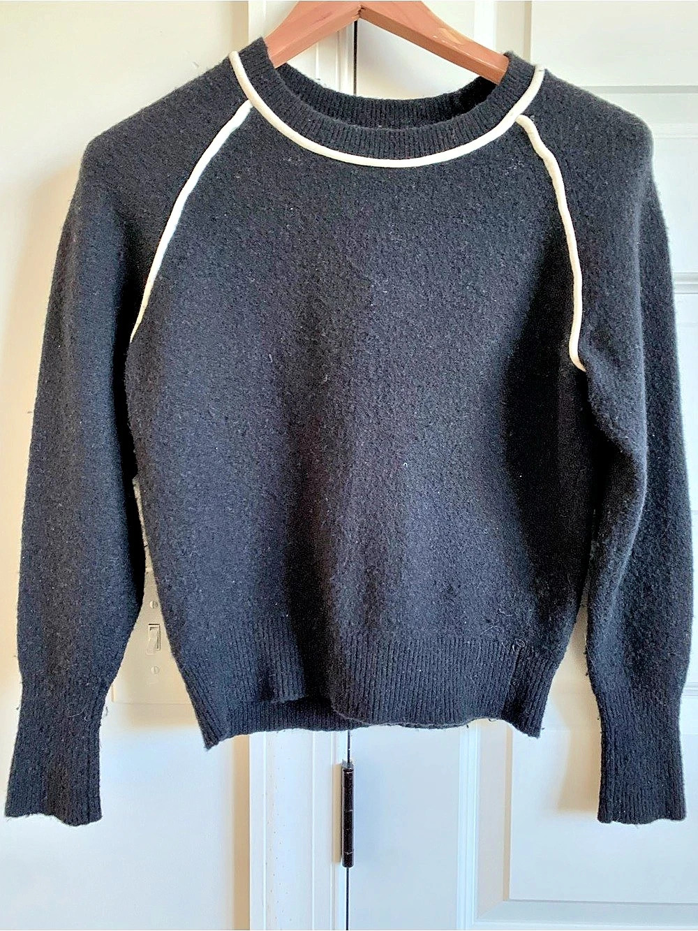 J.Crew Black & White Piped Crewneck Sweater XS